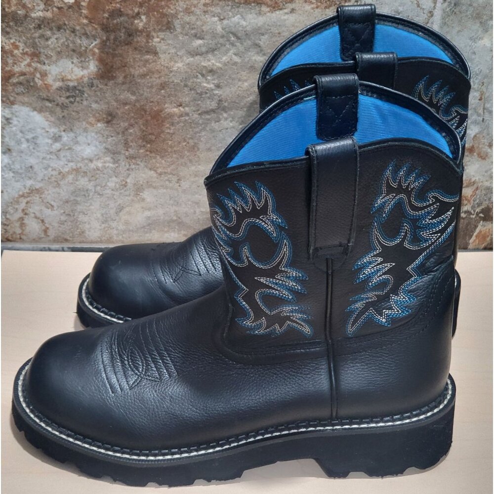 Ariat Fatbaby Womens Black Leather Cowboy Western Boot Size 10B